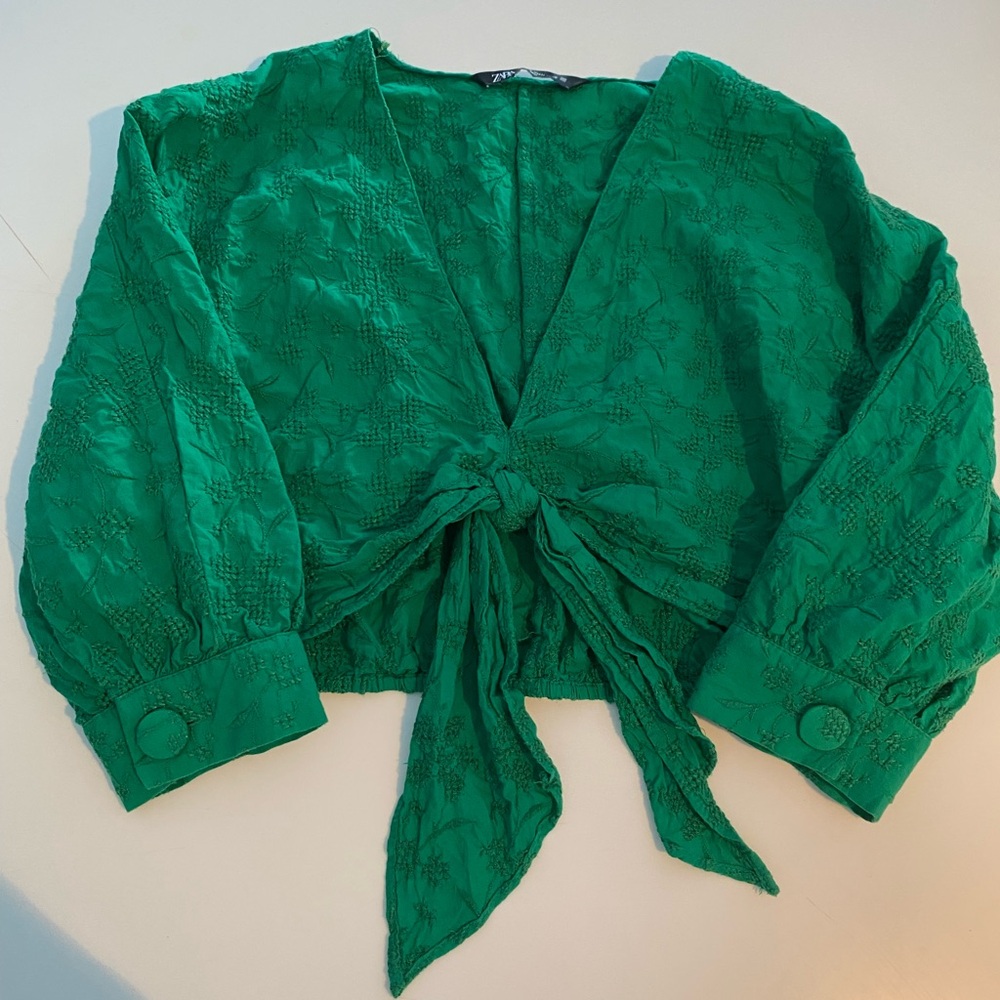 Zara crop shirt top blouse